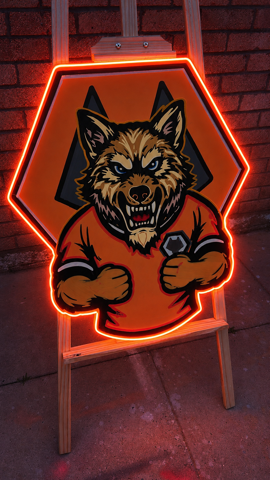 Wolf football neon sign