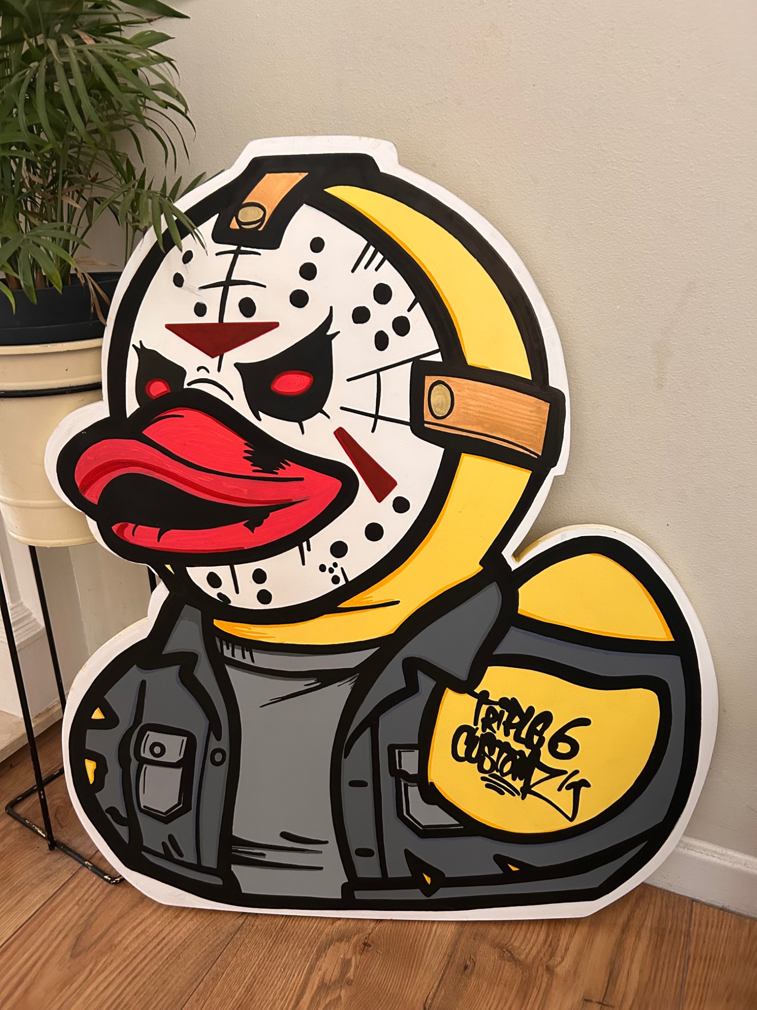Hockey mask duck artwork