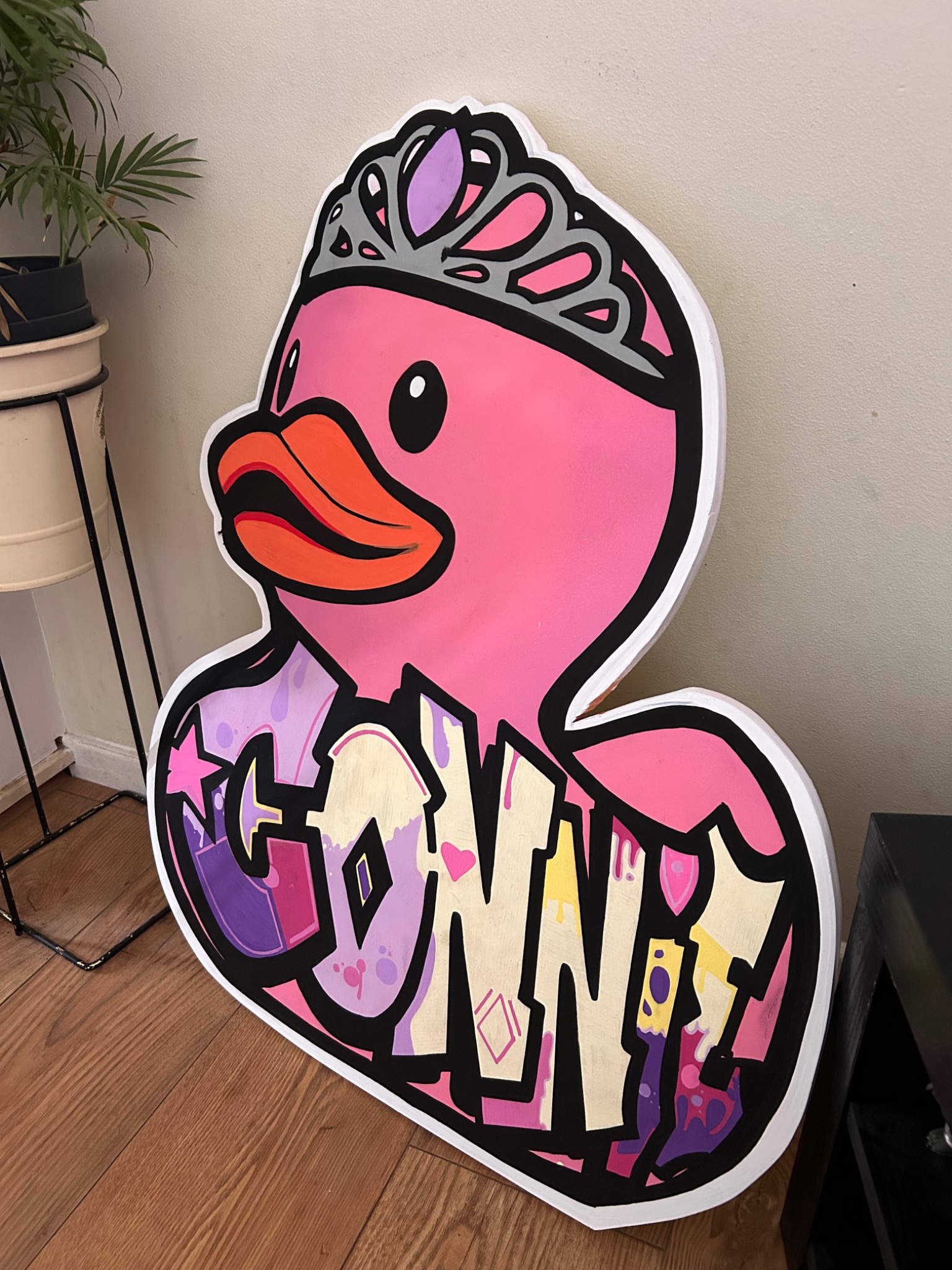 Pink princess duck artwork