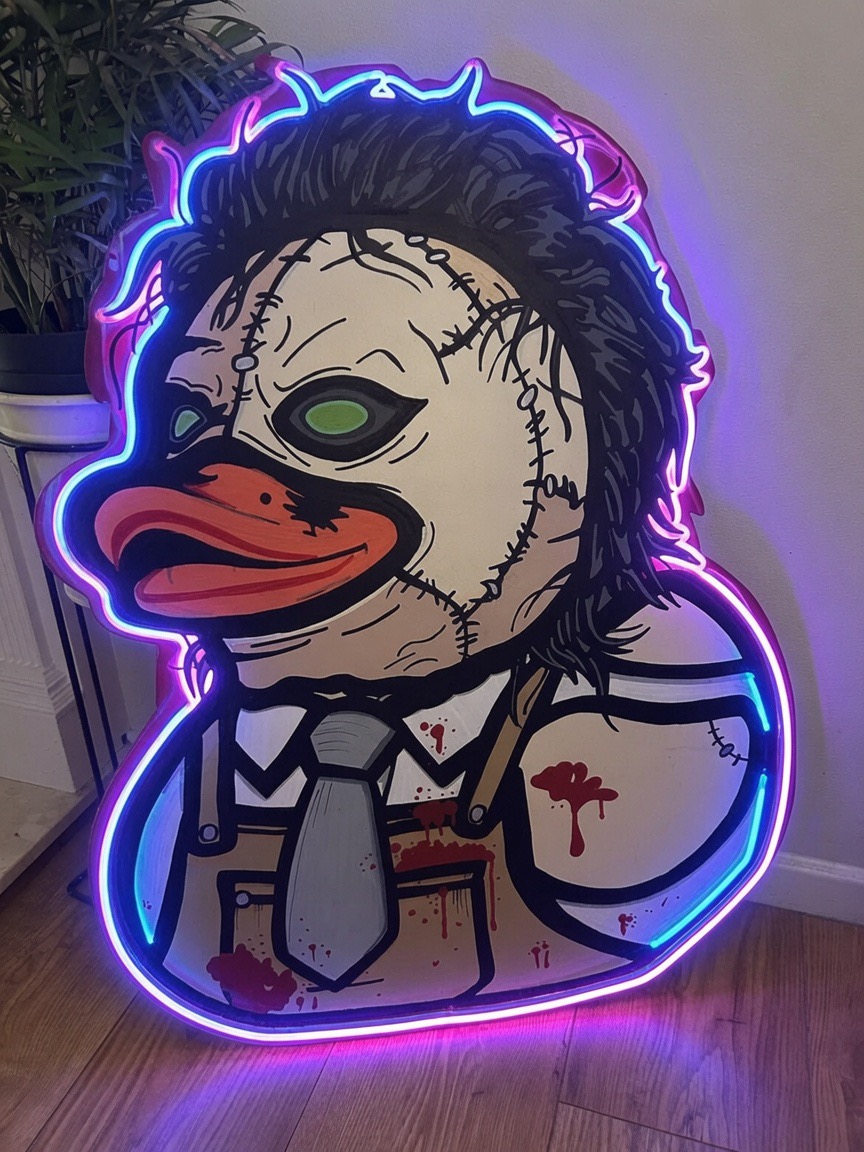 Horror duck neon sign