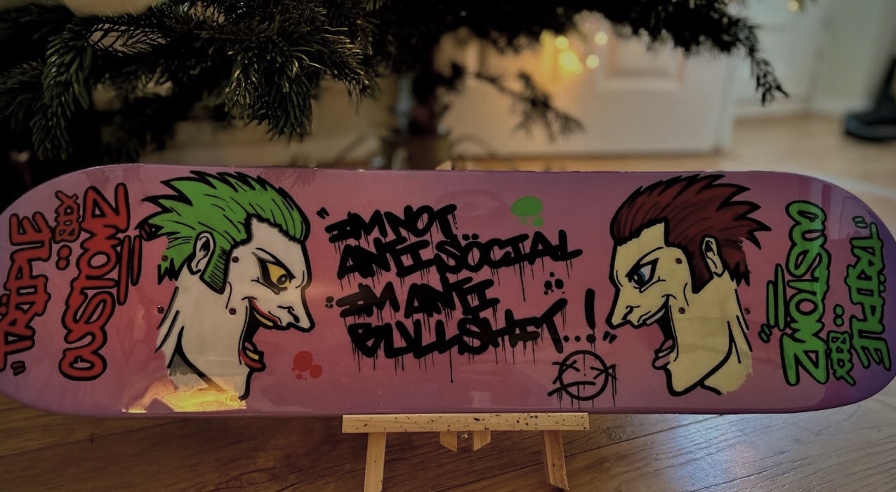 Joker graffiti custom skateboard