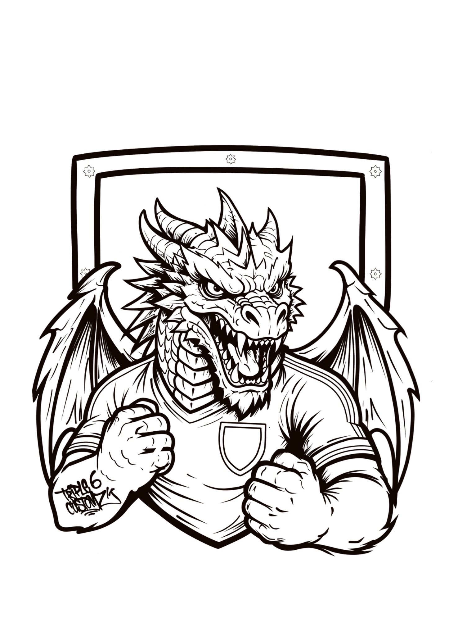 Dragon football artwork